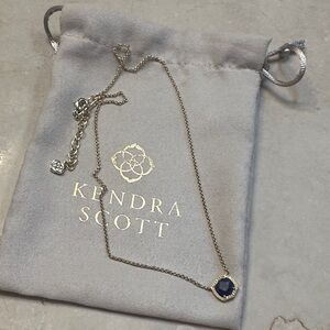 Kendra Scott Gold Necklace with Navy Pendant